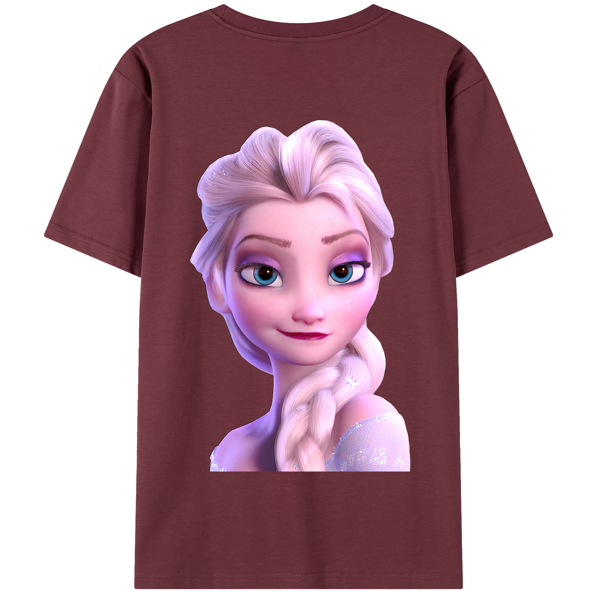 （画像用） アナと雪の女王 アンナ エルサ Frozen Anna Elsa 綿100％半袖Tシャツ（背面プリント）